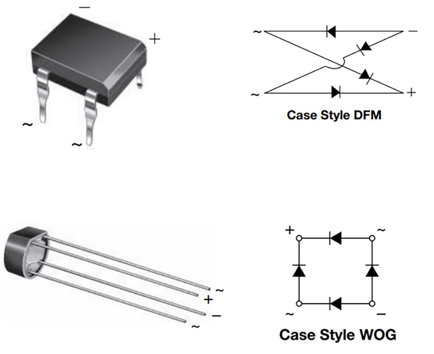 Application Circuit Diagram - Vishay Semiconductors B250Cx Single-Phase Bridge Rectifiers